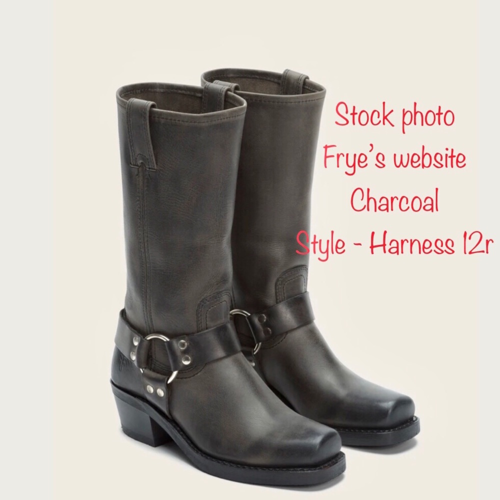Frye boots - Harness 12r, charcoal, sz 8 (39)